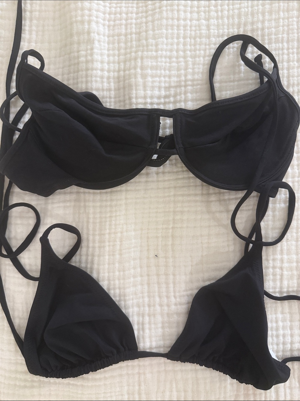 Classic Black Two-Piece Bikini Top Set